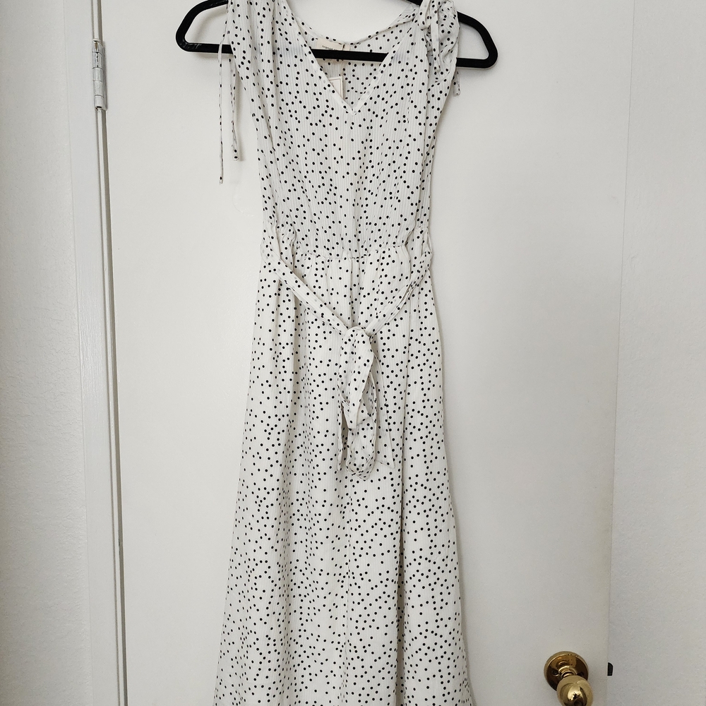 NWT White Polka Dot Midi Dress